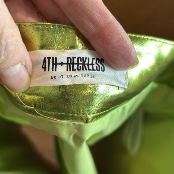 Metallic Green Mini Skirt - Picture 11 of 12